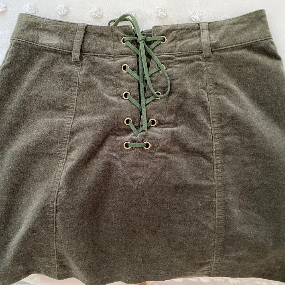 Green Velvet Skirt